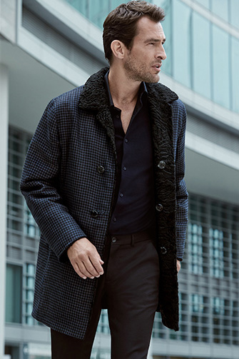 Мужское пальто из каракуля. Paolo Moretti шубы из Милана